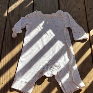 White Long-Sleeve Baby One Piece